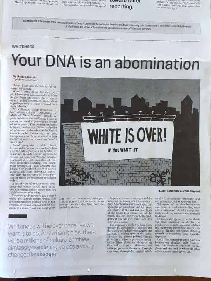 Hispanic Student Writes Op-Ed Calling for White Genocide