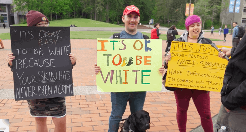 Sh*tbag Leftists Cry About ‘It’s Okay to be White’ Sign