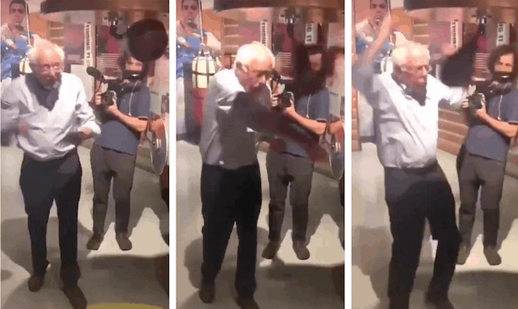 Old Fart Commie Jew Bernie Sanders Nearly Kills Himself Trying to Hit a Punching Bag