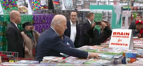 Joe Biden Seen Stocking Up on Brain Exercises for Dementia Books