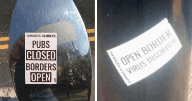 UK: Two Heroes Arrested for Posting Stickers Linking Chinese Virus to Open Borders
