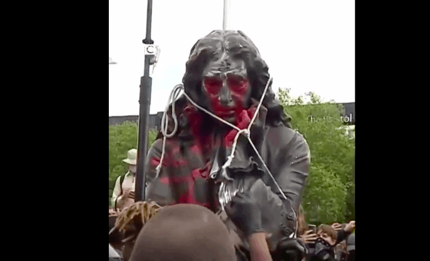 Anti-White Terrorists Tear Down Statue in Bristol, UK