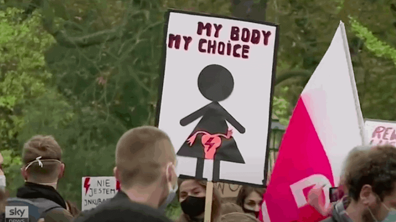 Poland: Dykes, Degenerates & Soy Boys Protest in Favour of Baby Killing & Perilous Anal Sex